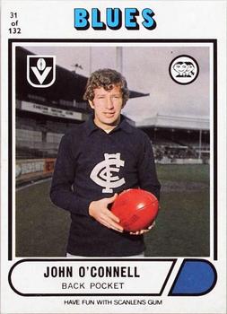 1976 Scanlens VFL #31 John O'Connell Front